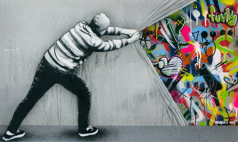 Stencil y graffiti por Martin Whatson